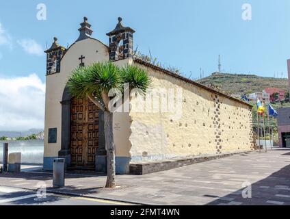 Église typique des canaries ermita de San Miguel à Puerto de la Cruz, Tenerife, Canarias, Espagne Banque D'Images