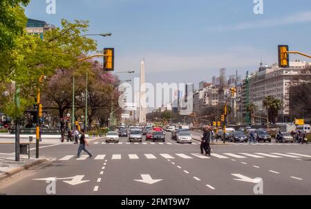 Avenida 9 de Julio, Buenos Aires, Argentine Banque D'Images