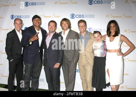 LOS ANGELES - 18 MAI : Miguel Ferrer, LL Cool J, Chris O'Donnell, Eric Christian Olsen, Barrett Foa, Renee Felice Smith, Daniela Ruah au CBS Summer Soiree 2015 à l'hôtel London le 18 mai 2015 à West Hollywood, Californie Banque D'Images