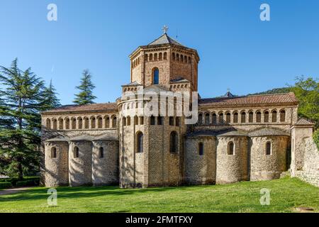 Santa Maria de Ripoll monastère Catalogne Espagne. Fondée en 879 est considérée comme le berceau de la nation catalane. Banque D'Images