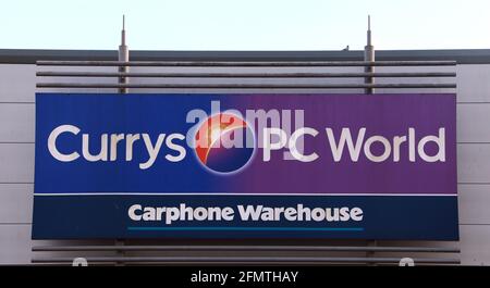 Currys PC World, Carphone Warehouse, magasin, panneau, logo, Kings Lynn, Norfolk Banque D'Images