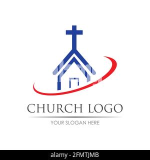 modèle de conception d'illustration vectorielle du logo de l'église Illustration de Vecteur
