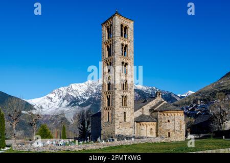 Église romaine de Sant Climent de Taull (Catalogne - Espagne). C'est l'une des neuf églises qui appartiennent au site du patrimoine mondial de l'UNESCO. Banque D'Images