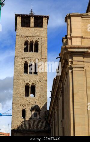 Cathédrale San Pedro à Vic, Catalogne, Espagne, a commencé le XIe siècle Banque D'Images