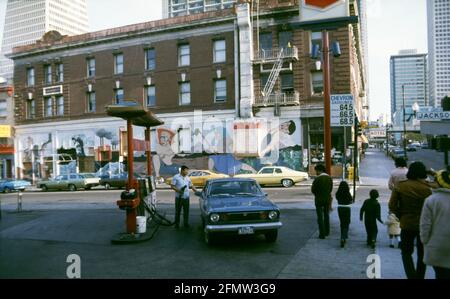 Station-service, San Francisco CA, États-Unis, 1977 Banque D'Images