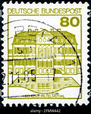 Allemagne - Circa 1982: Timbre-poste imprimé en République fédérale d'Allemagne avec l'image du château de Wilhelmsthal, vers 1982. Banque D'Images