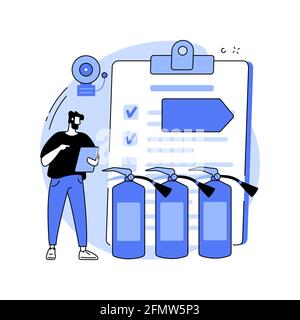 Illustration du vecteur de concept abstrait d'inspection incendie. Illustration de Vecteur