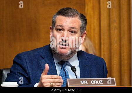 Washington, États-Unis. 11 mai 2021. Le sénateur américain Ted Cruz (R-TX) prend la parole lors d'une audience sur les armes fantômes tenue par le sous-comité de la Commission judiciaire du Sénat sur la Constitution. Crédit : SOPA Images Limited/Alamy Live News Banque D'Images