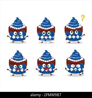 Personnage de dessin animé de gâteau sueur bleuet avec quelle expression. Illustration vectorielle Illustration de Vecteur