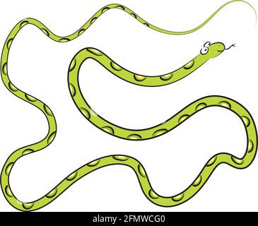 serpent long de dessin animé coloré Banque D'Images