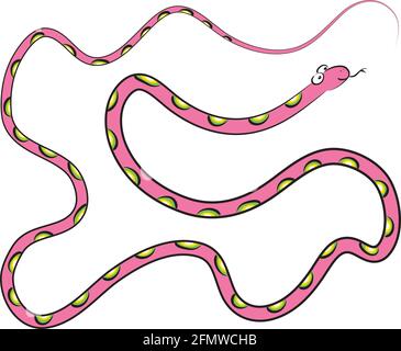 serpent long de dessin animé coloré Banque D'Images