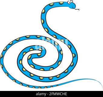 serpent long de dessin animé coloré Banque D'Images