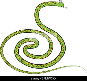 ensemble de longs serpents à motif de dessin animé coloré Banque D'Images