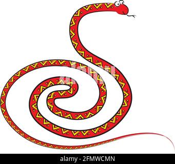 ensemble de longs serpents à motif de dessin animé coloré Banque D'Images