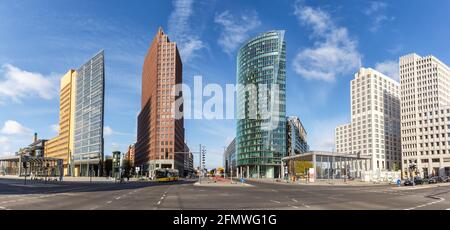 Berlin vue panoramique de la place Potsdamer Platz en Allemagne Banque D'Images