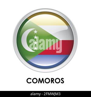 Drapeau rond des Comores Banque D'Images