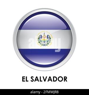 Drapeau rond d'El Salvador Banque D'Images