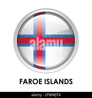 Drapeau rond des îles Féroé Banque D'Images