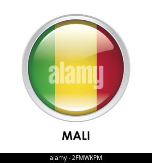 Drapeau rond du Mali Banque D'Images