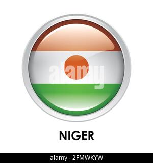 Drapeau rond du Niger Banque D'Images