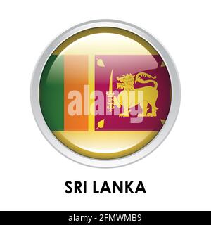 Drapeau rond du Sri Lanka Banque D'Images