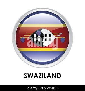 Drapeau rond du Swaziland Banque D'Images