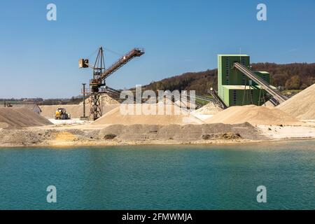 Une usine de gravier en Bavière, en Allemagne Banque D'Images