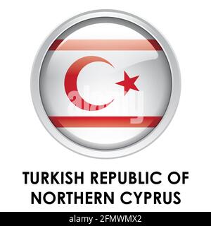 Drapeau rond de la République turque de Chypre-Nord Banque D'Images