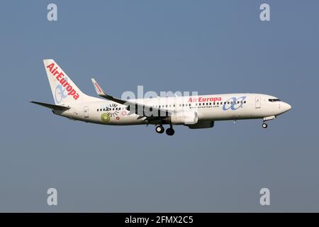 Amsterdam, pays-Bas – 14. Septembre 2016: Air Europa Boeing 737-800 à l'aéroport d'Amsterdam (AMS) aux pays-Bas. Boeing est un fabricant d'avions b Banque D'Images