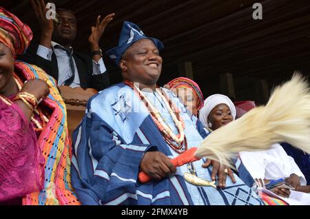 Osun Osogbo Monarch : sa Majesté royale Oba Jioh Olanipekun Oyetunji, Larooye II, l'Ataoja d'Osogboland Banque D'Images