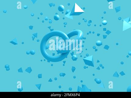 Formes géométriques de base en vol stationnaire - illustration 3d Banque D'Images