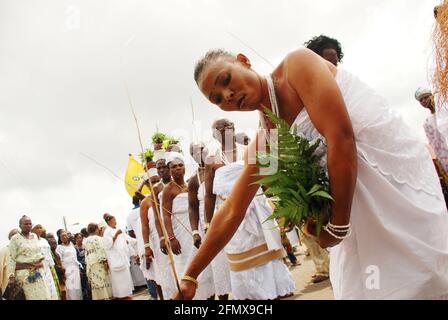 Osun Osogbo danseurs culturels. Banque D'Images