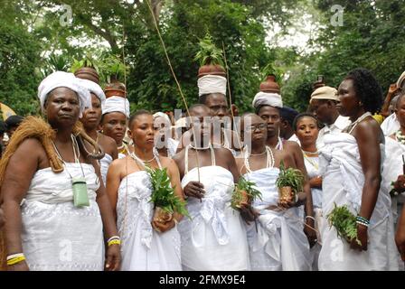 Osun Osogbo danseurs culturels. Banque D'Images