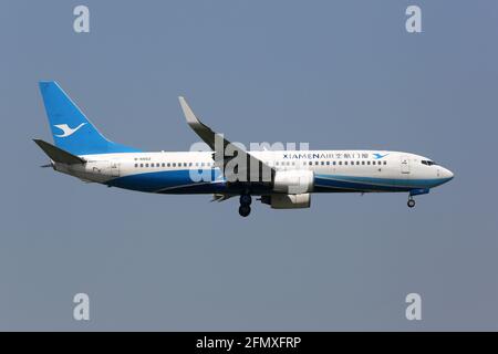 Shanghai, Chine – 16. Mai 2016 : Boeing 737-800 de Xiamenair à l'aéroport de Shanghai (SHA) en Chine. Boeing est un fabricant d'avions basé à Seattle, Wash Banque D'Images