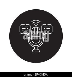 Icône de glyphe noir de podcast vocal. Pictogramme pour page Web, application mobile, Promo. Élément de conception UI UX GUI. Contour modifiable. Illustration de Vecteur
