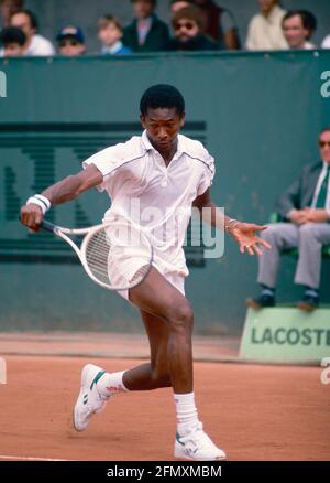 Joueur de tennis sénégalais Yahiya Doumbia, Roland Garros, France 1988 Banque D'Images