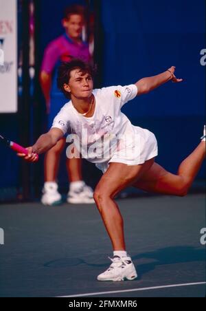 Joueur de tennis roumain Ruxandra Dragomir, US Open 1993 Banque D'Images