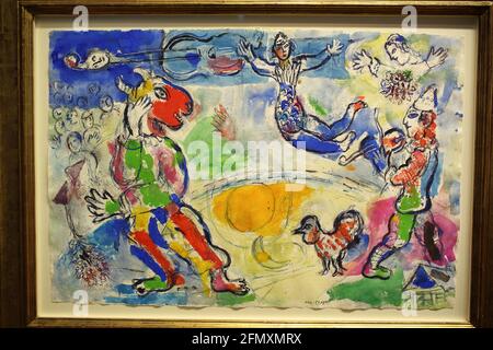 Der große Zirkus | 1970 peinture « le Grand Cirque » par Le peintre moderniste russo-français Marc Chagall (1970) au Musée Albertina Banque D'Images