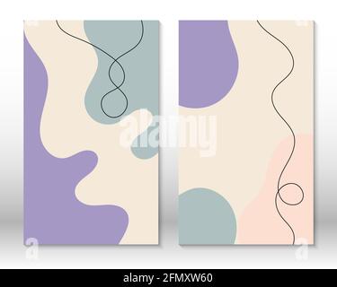 Design scandinave. Imprimé art moderne. Design contemporain. Formes abstraites à effet aquarelle dessinées à la main. Décoration d'intérieur. Peinture moderne abstraite. Illustration de Vecteur