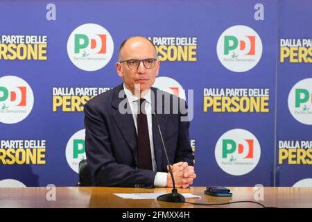 Italie, Rome, 12 mai 2021 : Enrico Letta, secrétaire du Parti démocratique (PD), photo Remo Casilli/Sintesi/Alamy Live News Banque D'Images