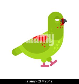 Pigeon zombie isolé. Dove raviva le monstre mort Illustration de Vecteur
