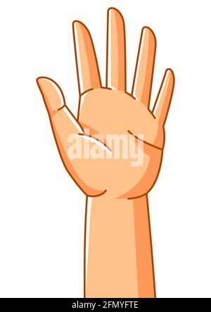 Illustration de la main levée. Signe de consentement ou de choix. Illustration de Vecteur