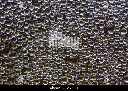 Gouttes de pluie sur la surface des verres de fenêtre Banque D'Images