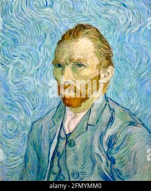 Œuvre d'art Vincent van Gogh intitulée Self Portrait de 1889. Banque D'Images