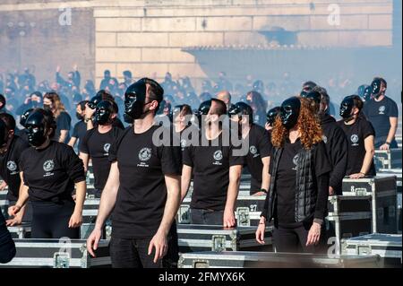 Rome, Italie 17/04/2021: Manifestation nationale des travailleurs du divertissement 'Bauli in Piazza', piazza del Popolo. © Andrea Sabbadini Banque D'Images