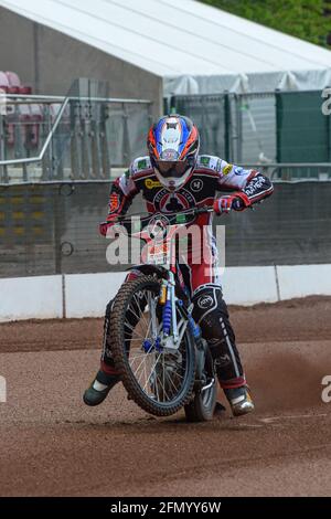 Manchester, Royaume-Uni. 12 mai 2021. MANCHESTER, ROYAUME-UNI. 12 MAI : Steve Worrall en action Discovery Networks lancement de la saison Eurosport Speedway au National Speedway Stadium, Manchester le mercredi 12 mai 2021 (Credit: Ian Charles | MI News) Credit: MI News & Sport /Alay Live News Banque D'Images