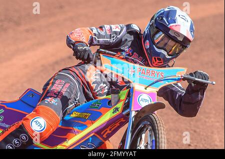 Manchester, Royaume-Uni. 12 mai 2021. MANCHESTER, ROYAUME-UNI. 12 MAI : Rory Schlein en action Discovery Networks lancement de la saison Eurosport Speedway au National Speedway Stadium, Manchester le mercredi 12 mai 2021 (Credit: Ian Charles | MI News) Credit: MI News & Sport /Alay Live News Banque D'Images