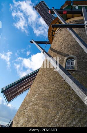 Rotterdam gros plan sur l'un des réseaux d'usines Overwaard À Kinderdijk des pays-Bas Banque D'Images