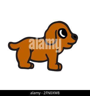 Chiens. Illustration. Style d'esquisse de dessin animé. Main contour dessin joyeux animal drôle. Vecteur Illustration de Vecteur