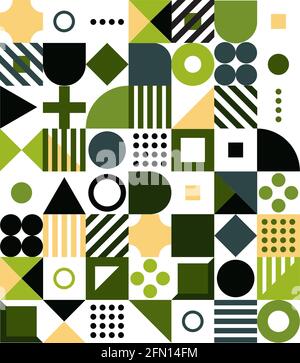 Affiche d'art minimaliste avec forme et figure simples. Motif vectoriel abstrait de style scandinave pour bannière web, presse professionnelle Illustration de Vecteur